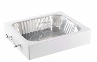Lucite Smart Pan 9x13 Holder Silver Twig Handles White