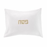Faux Leather Pillow Case Classic Style Gold on White